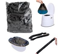 MIUPOO Potty Chair Liners with Elastic, Portable Potty Training Bags, Potty Refill Liners Disposable for Toddlers Kids and Baby,Toilet Seat Cover,100 Pieces,19x8 Inches,Black