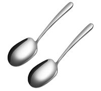 MIUPOO Premium Stainless Steel Large Serving Spoon,Serving Spoons Set with Long Handle for Buffet Party Banquet Cooking Kitchen,2 Pieces 25cm