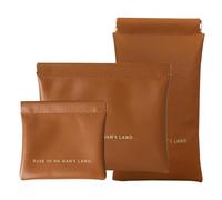 MIUPOO Small Purse Makeup Bag for Women,Elastic Open Close Storage Bag Mini Travel Storage Bag,Waterproof Organizer Pouch for Lipstick Cosmetics Headphones Jewelry,3 Pieces,Brown