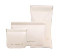 MIUPOO Small Purse Makeup Bag for Women,Elastic Open Close Storage Bag Mini Travel Storage Bag,Waterproof Organizer Pouch for Lipstick Cosmetics Headphones Jewelry,3 Pieces,White