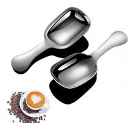 MIUPOO Stainless Steel Coffee Scoop, Ground Coffee Measure Scoop Set,Bean Espresso Milk Powder Tea Short Handled Scoop, Suitable for Kitchen Stainless Steel Short Handle Spoon,22.5ml,2 Pieces