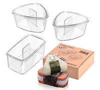 MIUQILAIY 3PCS Clear Triangle Rice Ball Mold Makers, Musubi Maker Press, Non-stick, BPA-Free