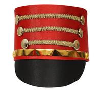 Miutii Adult Kids Drummer Marching Band Hat Majorette Drum Major Hat Orchestra Hat for Halloween Cosplay Party Red One Size