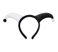 Miutii Halloween Jester Headband Crazy Clown Headwear Masquerade Carnival Cosplay Party Costume Accessory Black&White One Size