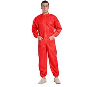 Miutii Men's Heavy Duty Anti-static Jumpsuit Dustproof One Piece Coveralls Long Sleeve Full Body Overalls Workwear Orange XL