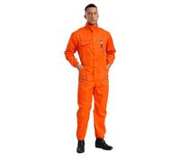 Miutii Men's Long Sleeve Dustproof Work Coveralls Wear-Resistant Work Uniforms One Piece Mechanics Overalls Orange M