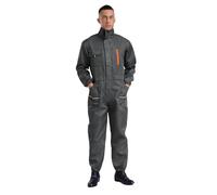 Miutii Men's Long Sleeve Dustproof Work Coveralls Wear-Resistant Work Uniforms One Piece Mechanics Overalls Gray 5XL