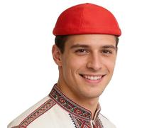 Miutii Retro Star of David Kippot Kippa Kippah Kipa Yarmulke Cap Jewish Religious Hat Beanies for Jews Red B One Size