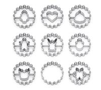 MIUTME Christmas Cookie Cutter Set, 9 Pieces Christmas Biscuit Cookie Cutters Stainless Steel- Christmas Tree, Heart, Angle, Deer Head, Snowflake, Bell, Gingerbread Man for DIY Baking