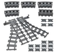 MIUUIPI Building Blocks Train Rails Set, City Railway Rails for Train, 40 Pieces Railway Rails City Extension Set Tracks Compatible with the Market Leader