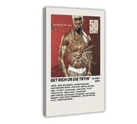 MIUUYE American Rapper 50 Cent Poster Canvas Poster Bedroom Decor Landscape Office Room Decor Gift 12x18inch(30x45cm)