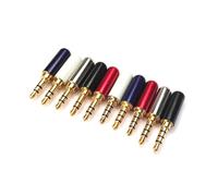 MIUYTRN 1/5PCS Copper 3/4 Pole 3.5MM Plug Male Headphone Jack 3.5MM Stereo Audio Connector for 4mm Cable Adapter cuicui(White,3 Sections_5PCS)