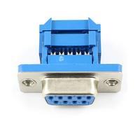 MIUYTRN 10pcs D-SUB 9 Pin 9P Male Female Straight Shielding Cover Adapter Connector Ribbon Cable DB9 cuicui(9P Female)