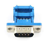 MIUYTRN 10pcs D-SUB 9 Pin 9P Male Female Straight Shielding Cover Adapter Connector Ribbon Cable DB9 cuicui(9P Male)