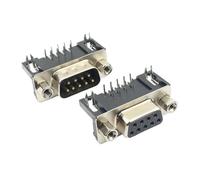 MIUYTRN 10pcs D-SUB DB9 9 Pin Male Female PCB Screw Right Angle Plug Socket Adapter Converter 9P 2 Rows cuicui(9P Female)