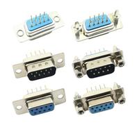MIUYTRN 10pcs D-SUB DB9 9 Pin Round PCB Straight Connector 9P Male Female Screw Plug Socket Adapter 2 Rows cuicui(9P Female Set Screw)