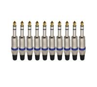 MIUYTRN 10Pcs/lot Mono/Stereo 6.35mm Male Plug Audio Microphone Connectors Soldering 6.35 Audios Amplifier Plugs DIY Repair cuicui(3Pole)