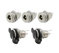 MIUYTRN 5Pcs DC-099 Metal 5.5 x 2.1mm / 5.5 x 2.5mm DC Power Jack Socket Female Panel Mount Connector DC099 5.5 * 2.1 5.5 * 2.5 cuicui(Army Green)