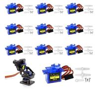 Miuzei 10Pcs 9G Micro Digital Servo, Metal Geared Mini Servo Motor with Cable for RC Robot Arm, Helicopter, Car & Boat Control, Compatible with Arduino Projects