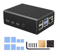 Miuzei Raspberry Pi 4 Aluminium Case, Heavy Duty Passive Cooling Metal Case with Thermal Pads for Raspberry Pi 4 Model B 8GB/4GB/2GB/1GB Only