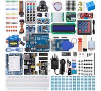 Miuzei Starter Kit Compatible with Arduino UNO R3, Complete Electronics Programming Kit with 248 Components, Breadboard, Sensors, Resistors, Power Supply, LEDs, 42 Lessons