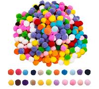 MIVAIUN 1000 Pieces 10mm Pom Poms Small Pom Poms, Craft Supplies Coloured Pom Poms, DIY Creative Crafts Decorations, Assorted Mixed Color Soft Flutty Mini Pom Poms for Kids Art Crafts (Multicolored)