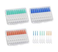 MIVAIUN 120 PCS Interdental Brushes,Tooth Floss Picks,Dual-Use Dental Floss Sticks,Adaptive interdental Brush,Teeth Cleaner with Storage Case for Daily Cleaning Teeth (Blue+Green+Orange)