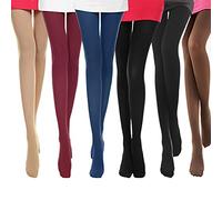 MIVAIUN 6 Pairs 100 Denier Women's Tights Stretch Run Resistant Tights Magic Thick Warm Winter Comfortable Fit Design Elastic Leggings Opaque Black Red Suntan Coffee Navy Blue Nude (6 Pairs)