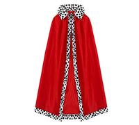 MIVAIUN Adults King Robe Queen Robe Royal Velvet Cloak Coronation Cloak, Medieval King Queen Costume Fancy Dress for Halloween, Christmas, Carnival, Role Play, Stage Performance, 120cm (Red)