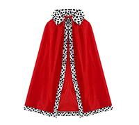 MIVAIUN Kids Prince Robe, Queen Robe, Royal Velvet Cloak, Medieval King Costume for Halloween, Christmas, Carnival, Role Play, Stage Performance, 80cm (Red)