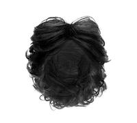 MIVAIUN Wigs Mens Short Curly Fluffy Cosplay Halloween Character Costume 70s 80s Disco Dude Wig Layered Curly Afro Shaggy Wig Black Handsome Men's Daily Costume Rock Hippy Star(Black)