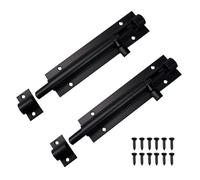 Mivanta 2 Pcs 4 Inch Door Bolt Lock - Black Aluminium Slide Bolt Latch with Screws, Barrel Door Bolts for Internal Doors, Bathroom, Shed, Toilet, Cupboard, Wooden Gate Security