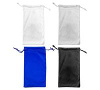 Mivanta 4pcs Microfiber Glasses Pouch Sunglasses Pouch Soft Drawstring Case Bag - White, Black, Grey, Blue