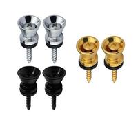 Mivanta 6 Pcs Guitar Strap Button Locks Schaller Strap Locks for Electric Guitar End Pins with Mounting Screws - 2 of each in Silver, Black & Gold