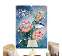 mivceklw 2026 Exotic Birds Calendar | Exotic Birds Year Planner 12 Months, Artistic Decorations for Nature Lovers Bedroom Kitchen Living Room Office