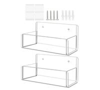 mivceklw Acrylic Spices Rack, Wall Mount Shelves, Clear 2 Piece Organizer, Space Saving Storage, Easy View Design for Kitchen, Cabinet Door and Pantry Area, Transparent 9x2.9x2.8in