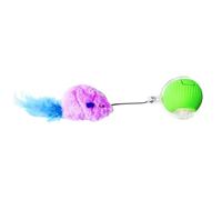 mivceklw Automatic Moving Cat Toy, Interactive Rolling Ball, Rechargeable Cat Teasing Ball, Smart Moving Cat Toy 8 x 6.5 x 5.5 cm for Cats, Present, Entertainment, Red, Gray, Green Colour