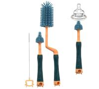 mivceklw Baby Bottle Scrubber Set, Silicone Bristle Cleaner, 360-Degree Rotating Handle, Efficient Milk Container & Water Bottle Cleaning for Babies, Home Use