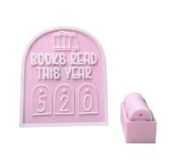 mivceklw Book Shelf Counter, Reading Tracker Ornament, Books Read Display, Modern Acrylic Design Up to 999 Count for Home, Offices, Dorm, Library, Study, Women, Men, 4.72x5.67x1.97 Inches
