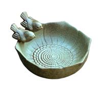 mivceklw Ceramic Floor Bird Bath, Retro Bird Bath Decorative Bowl for Birds, Versatile Garden Decor for Flying and Terrestrial Wildlife