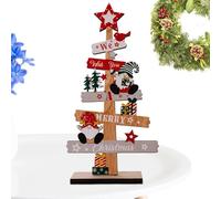 mivceklw Christmas Desk Wood Board | Wooden Table Christmas Tree with Snowman Father - Shelf Ornaments Gift for Boys Girls Teens Adults