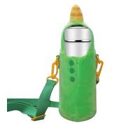 mivceklw Dinosaur Design Water Bottle Holder, Cartoon Water Bottle Sleeve, Plush Water Bottle Carrier, Decorative Waters Bottles Holder 8.5 x 8.5 x 21 cm for Sports, Outdoor, Travel, Green Color,