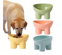 mivceklw Elevated Cat Food Bowl, Slanted Neck Guard Feeder, Anti Spill Design Non Stress Eating, Elephant Leg Pet Dish Ideal for Water and Snacks, 5.43x5.28x3.54 Inches