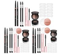 mivceklw Eyebrow Kit, Waterproof Brow Powder, Lightweight Eyelash Double Ended Brush Tool, Long Lasting Makeup for Girls Daily beauties Routine and Everyday Work, 1 Set