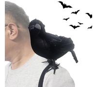 mivceklw Fake Crow | Simulated Crow Halloween | Costume Accessory with Elastic Prop Cosplay for Indoor Outdoor Tombs Trees Patio Shoulder Garden Yard Haunted House