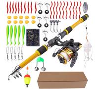 mivceklw Fishing Rod for - Junior Telescopic Rod Set | Beginner and Reel Set 180 cm for Travel, Kayak, Camping, River Outdoor