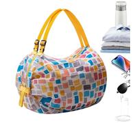 mivceklw Folding Shopping Bag - Foldable Grocery Storage, Heavy Duty Nylon Shopping Bag with Handles for Travel, Camping, Gym, School, Picnic, Weekend and Weekend, C, Se référer à la description