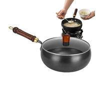 mivceklw Iron Pans for Cooking,Non-Stick Fry Pan with Lid - Professional Big Belly Uncoated Cookware for Egg Steak Chicken Shrimp Fish Frying Kitchen Outdoor Camping Cooking