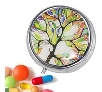 mivceklw Portable Pill Box, 3 Compartments Portable Pill Container, Compact Medication Container, Supplement Storage for Family Friends