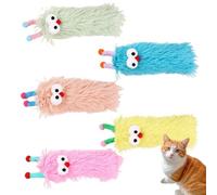 mivceklw Soft Cat Plush, Interactive Kitten Toy, Extra Soft Teething Doll, Soothing Caterpillar with Catnip, Chew Pillow for Indoor Playtime, 11.02x4.33 Inches